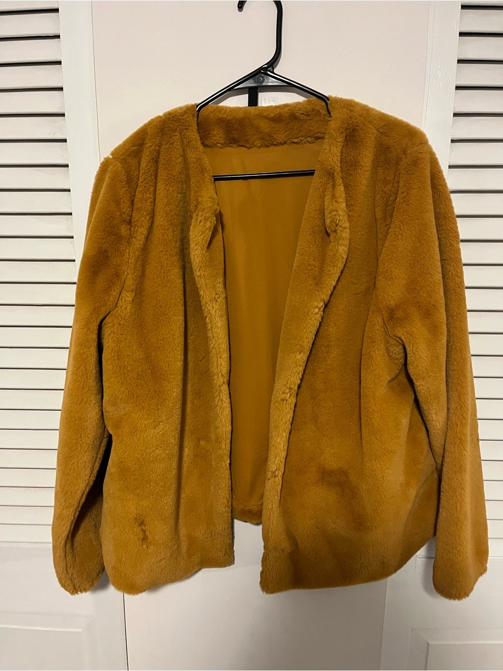Divided Teddy Jacket in Mustard Gold